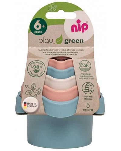 Igračka za bebu NIP Play Green - Stacking Cups, 5 komada - 10