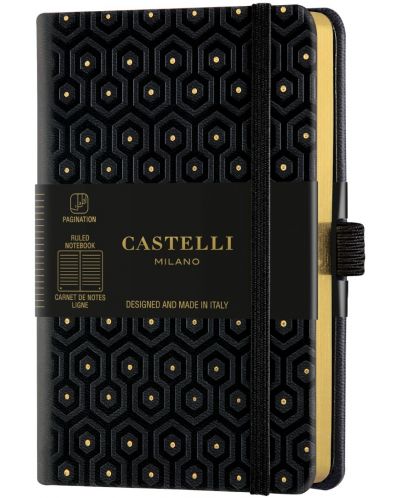 Bilježnica Castelli Copper & Gold - Honey Gold, 9 x 14 cm, na linije - 1