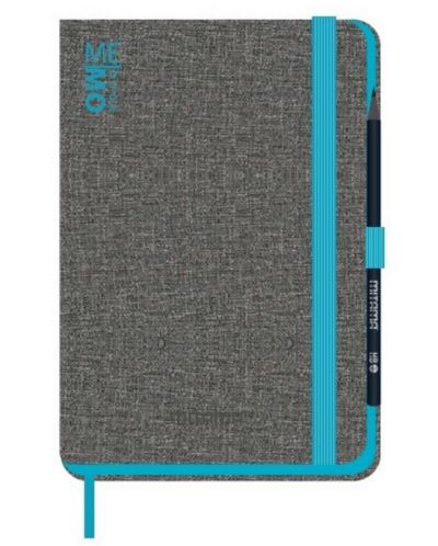 Bilježnica Mitama Memo Book - Siva, s tekstilnim koricama i olovkom HB - 1