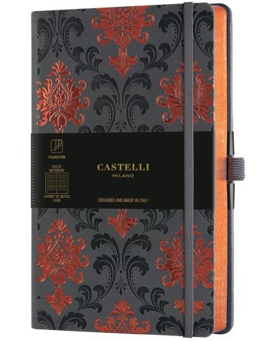 Dnevnik Castelli Copper & Gold - Baroque Copper, 13 x 21 cm, bijeli listovi - 1