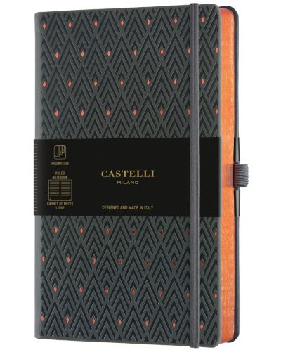 Bilježnica Castelli Copper & Gold - Diamonds Copper, 9 x 14 cm, na linije - 1