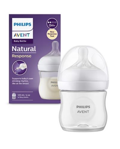 Bočica za bebe Philips Avent - Natural Response 3.0, sa sisačem 0m+, 125 ml - 1