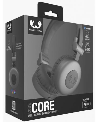 Bežične slušalice s mikrofonom Fresh N Rebel - Code Core, Storm Grey - 6