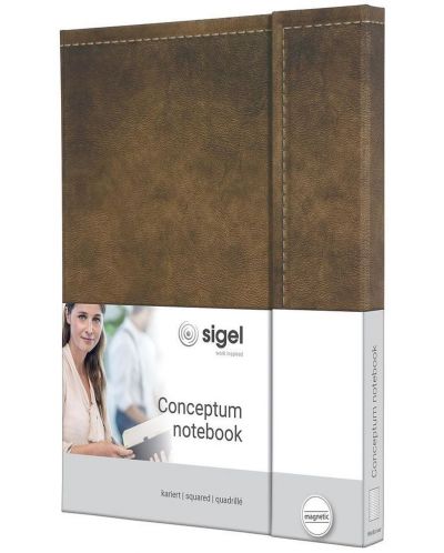 Bilježnica Sigel Conceptum - A5, smeđa, s magnetnim zatvaranjem - 1
