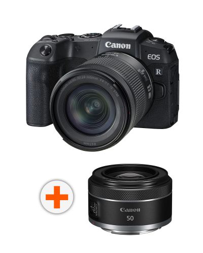 Kamera bez ogledala Canon - EOS RP, RF 24-105mm, f/F4-7.1 IS, crna + Objektiv Canon - RF 50mm, F/1.8 STM - 1
