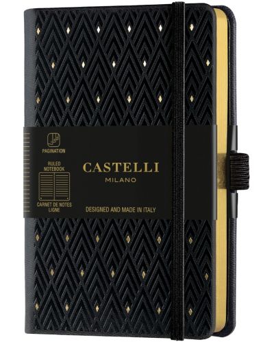 Bilježnica Castelli Copper & Gold - Diamonds Gold, 9 x 14 cm, na linije - 1
