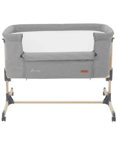 Mini krevetić za bebe sa stranom na spuštanje KikkaBoo - Amaris, Light Grey - 8