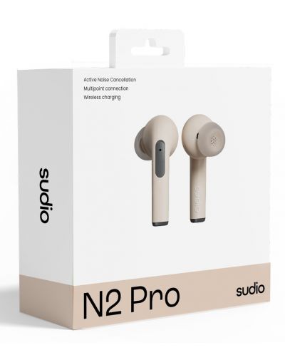 Bežične slušalice Sudio - N2 Pro, TWS, ANC, bež - 5