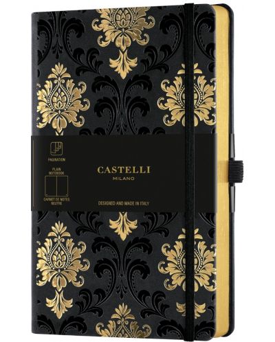 Bilježnica Castelli Copper & Gold - Baroque Gold, 9 x 14 cm, bijeli listovi - 1