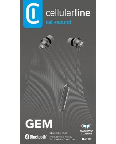 Bežične slušalice s mikrofonom Cellularline - Gem, crne - 5