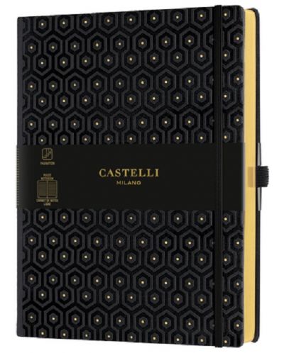 Bilježnica Castelli Copper & Gold - Honeycomb Gold, 19 x 25 cm, na linije - 1