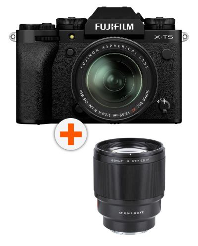 Fotoaparat bez ogledala Fujifilm - X-T5, 18-55mm, Black + Objektiv Viltrox - AF 85mm, F1.8, II XF, FUJIFILM X - 1