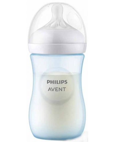 Bočica za bebe Philips Avent - Natural Response 3.0, sa sisačem 1m+, 260 ml, plava - 3