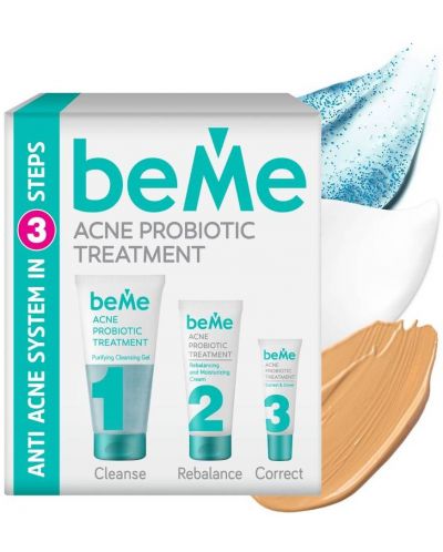 beMe Set - Gel za čišćenje, hidratantna krema i korektor, 150 + 50 + 15 ml - 2