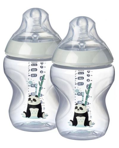 Set bočica Tommee Tippee - Easi Vent, 260 ml, panda, 2 komada - 2