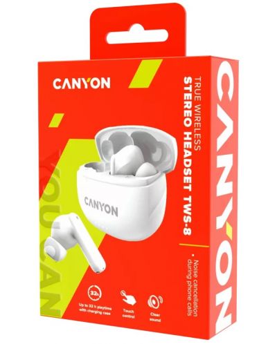 Bežične slušalice Canyon - TWS-8, bijele - 5