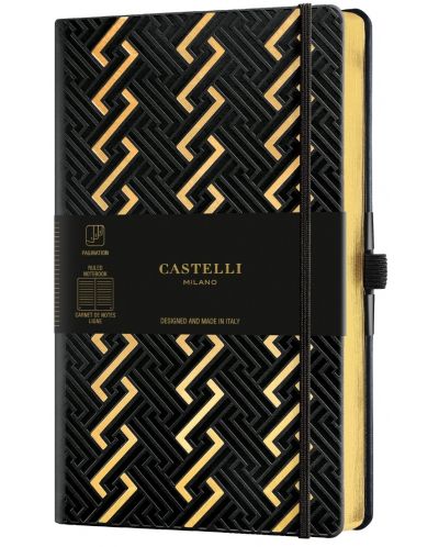 Dnevnik Castelli Copper & Gold - Roman Gold, 13 x 21 cm, s linijama - 1