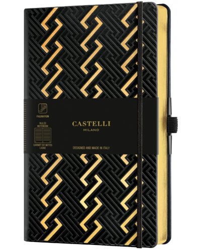 Dnevnik Castelli Copper & Gold - Roman Gold, 13 x 21 cm, bijeli listovi - 1