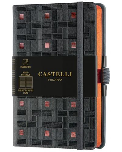 Dnevnik Castelli Copper & Gold - Weaving Copper, 9 x 14 cm, s linijama - 1