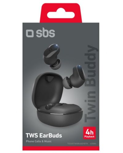 Bežične slušalice SBS - Twin Buddy, TWS, crne - 4