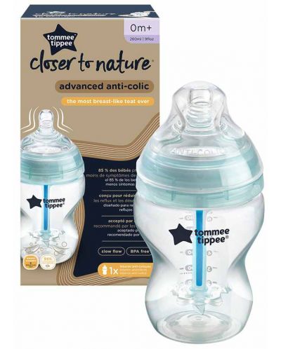 Bočica za bebe Tommee Tippee Closer to Nature - Anti-Colic, 260 ml, s dudom 1 kap - 3