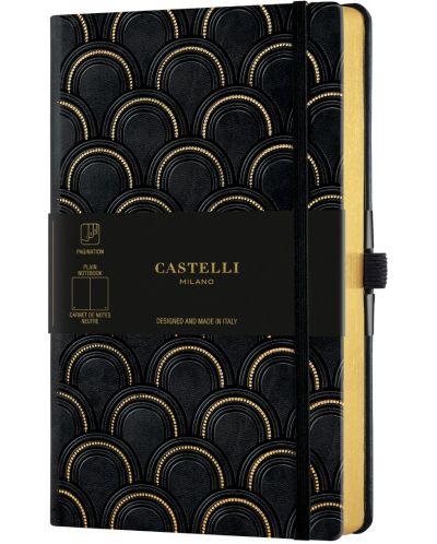 Dnevnik Castelli Copper & Gold - Art Deco Gold, 13 x 21 cm, bijeli listovi - 1