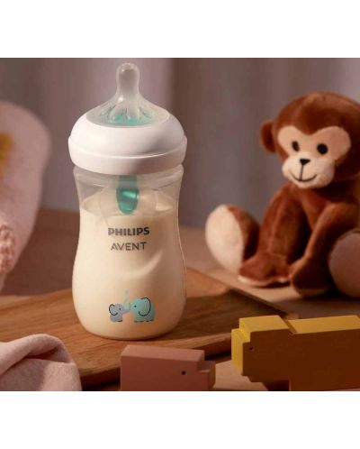 Bočica za bebe Philips Avent - Natural Response 3.0, AirFree, 1m+, 260 ml, Slon - 8