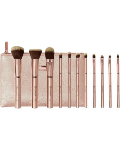 BH Cosmetics Set četkica za šminkanje Metal Rose, torbica, 11 komada - 1