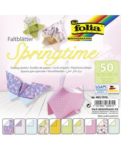 Blok s origami papirima u boji Folia - Proljeće - 1