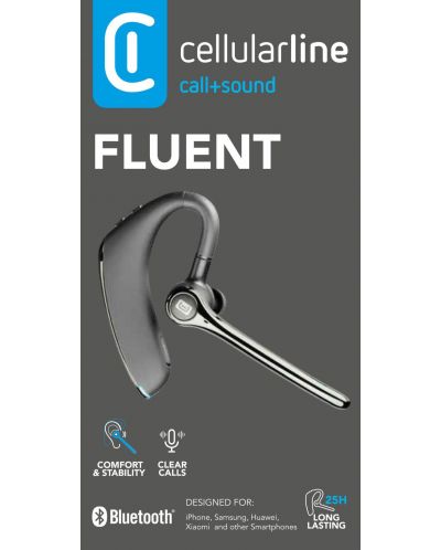 Bluetooth Slušalica Cellularline - Fluent, mono, crna - 2