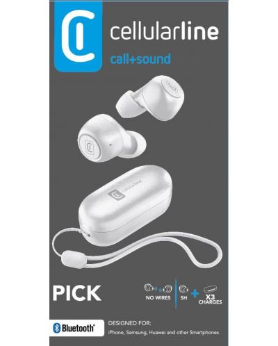 Bežične slušalice Cellularline - Pick, TWS, bijele - 2