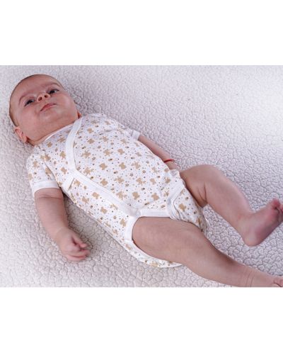 Bodi Bio Baby - organski pamuk, 50 cm, 0-1 mjesec, sa smeđim printom - 3
