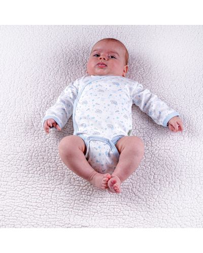 Bodi Bio Baby - organski pamuk, 68 cm, 4-6 mjeseci, bijelo-plavi - 4