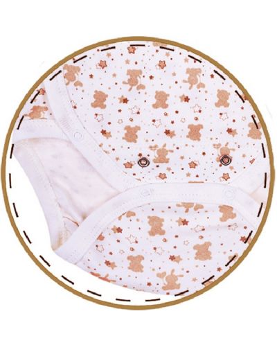 Bodi Bio Baby - organski pamuk, 62 cm, 3-4 mjeseca, bijelo-bež - 3