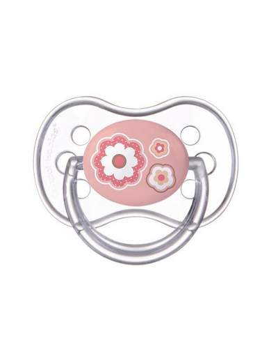 Silikonska duda varalica Canpol Newborn Baby, u obliku trešnje, 6-18 mjeseci, ružičasti - 1