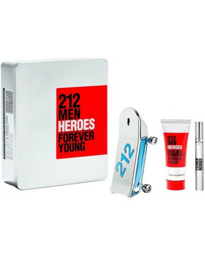 Carolina Herrera Set 212 Men Heroes - Toaletna voda, 90 i 10 ml + Gel za tuširanje, 100 ml - 1
