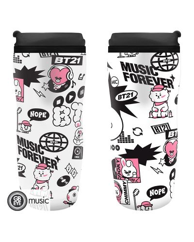 Putna šalica GB eye Animation: BT21 - Music Forever, 355 ml - 2