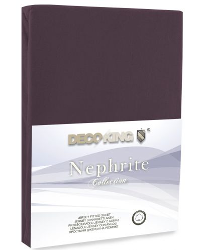 Plahta s gumicom DecoKing - Nephrite, 100% pamuk, tamno smeđa - 4