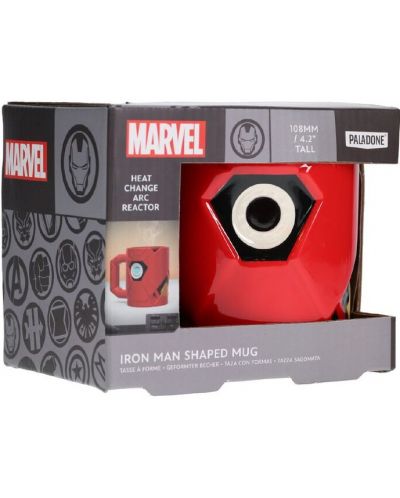 Šalica 3D Paladone Marvel: Iron Man - Logo, 500 ml - 2