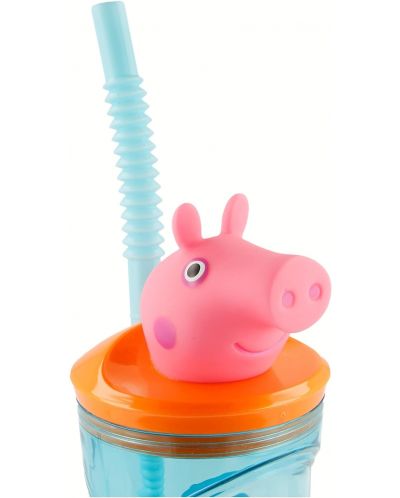 Čaša sa slamkom i 3D figuricom Stor Peppa Pig - Core, 360 ml - 4