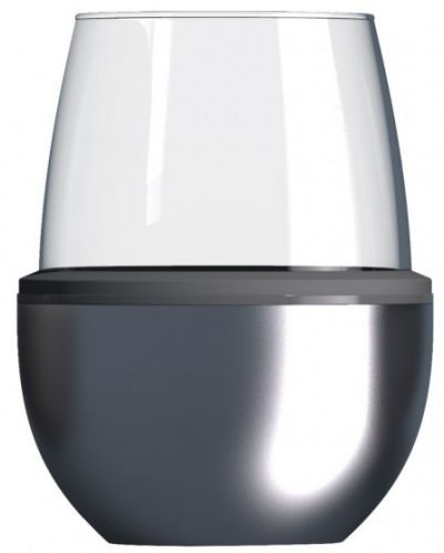 Šalica s podlogom za toplinsku izolaciju Asobu - Wine Kuzie, 440 ml, srebrnasta - 1