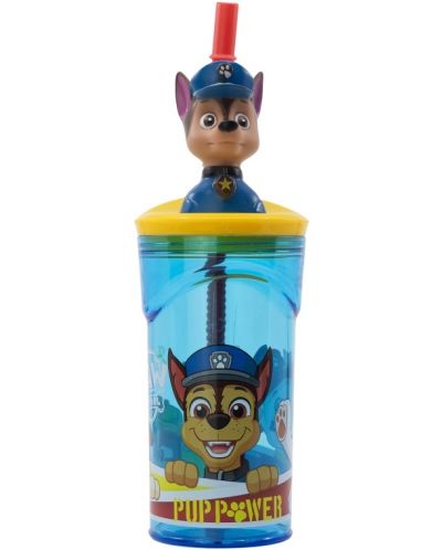 Čaša sa slamkom i 3D figuricom Stor Paw Patrol - Pup Power, 360 ml - 1