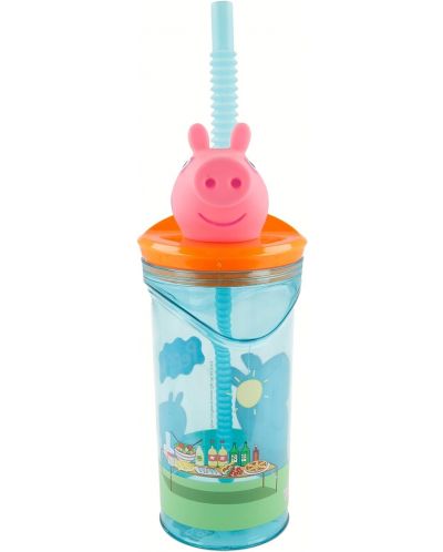 Čaša sa slamkom i 3D figuricom Stor Peppa Pig - Core, 360 ml - 1