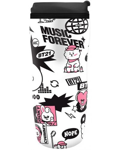 Putna šalica GB eye Animation: BT21 - Music Forever, 355 ml - 1