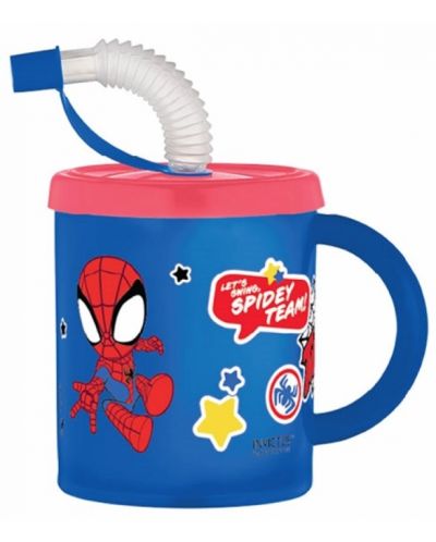 Šalica sa slamčicom i ručkom Disney - Spidey, 210 ml - 1