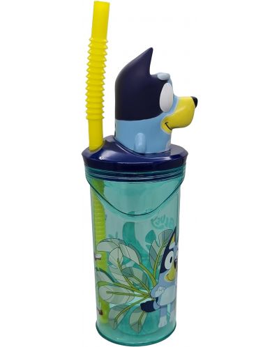 Čaša sa slamkom i 3D figuricom Stor Bluey - 360 ml - 2