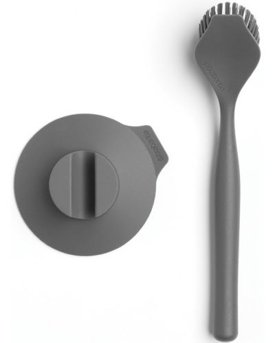 Četka za suđe s vakuumskom vješalicom Brabantia - SinkSide Dark Grey, siva - 2