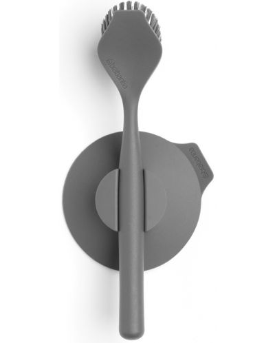 Četka za suđe s vakuumskom vješalicom Brabantia - SinkSide Dark Grey, siva - 1