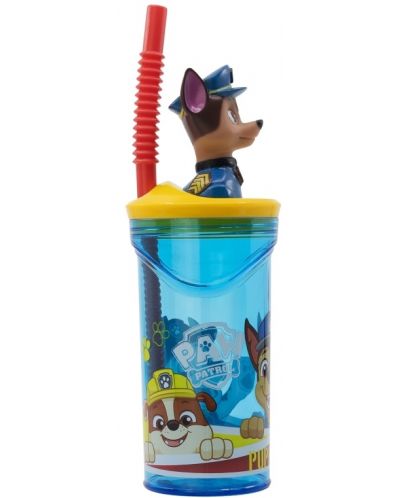 Čaša sa slamkom i 3D figuricom Stor Paw Patrol - Pup Power, 360 ml - 2