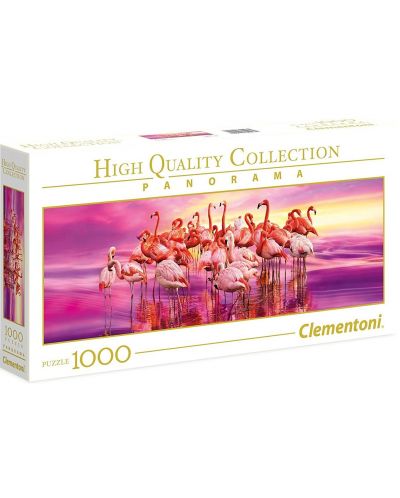 Panoramska zagonetka Clementoni od 1000 dijelova - Ples ružičastih flaminga - 1